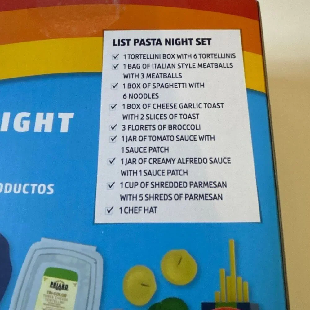 Aldi PASTA NIGHT SET 35pc Grocery Dinner Food Kids Toy Pretend Play Set NEW
